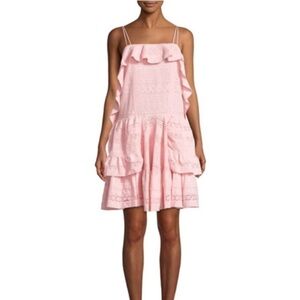 NWT NEEDLE & THREAD Deconstructed Broderie Dress Pink Medium